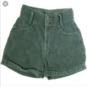 ISO forest green high waisted corduroy shorts